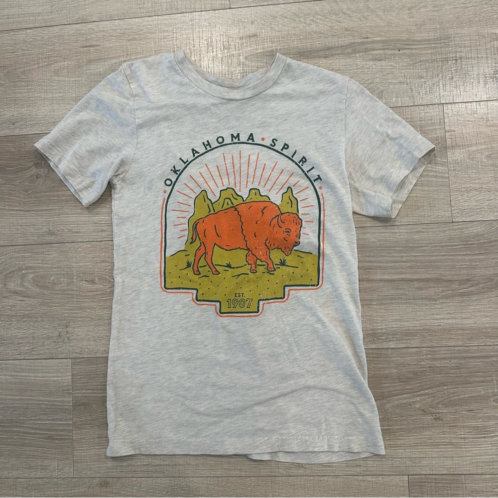 Canvas Oklahoma Spirit Graphic T-Shirt - Light Gray